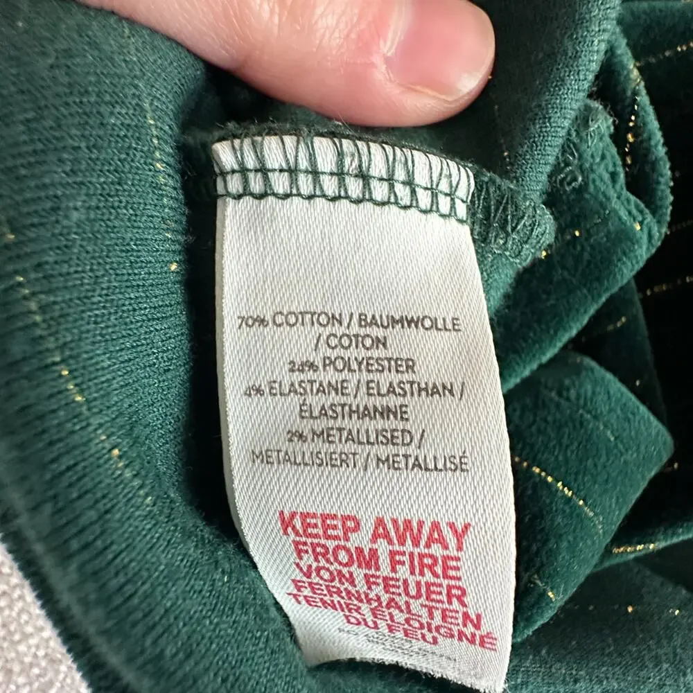 Mini Boden Emerald Green & Gold Stripe Velour Dress VGUC 5/6